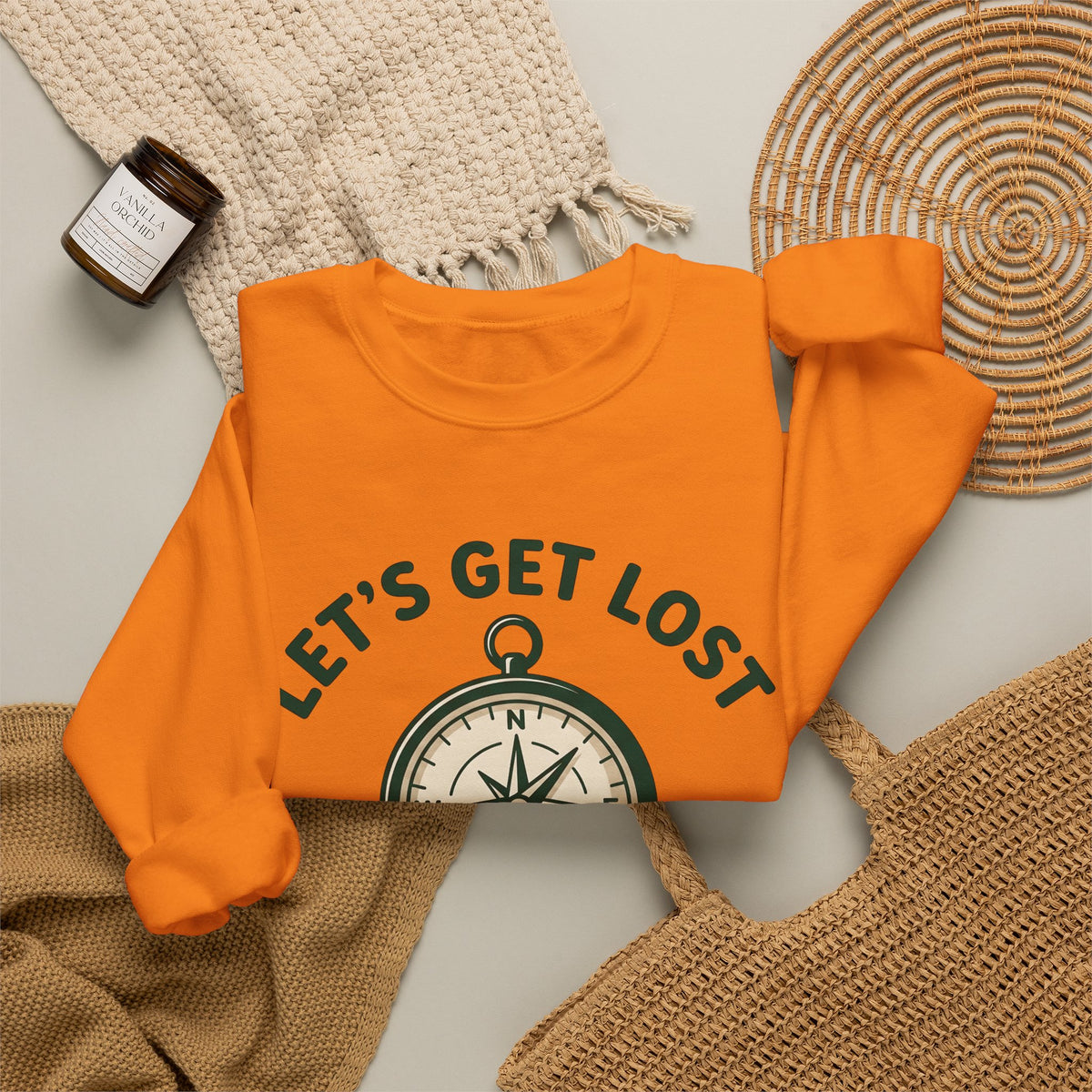 Compass Image Sweatshirt Hiking Outdoors Gift Women Hand Drawn Sweatshirt Navigation Sweatshirt Trekker Enthusiast Illustrated Sweatshirt Nature Graphic Clean