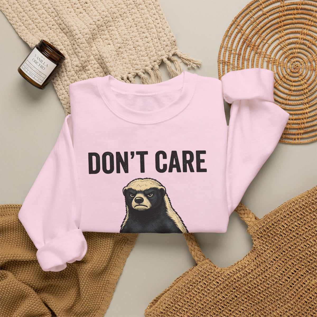 Honey Badger Boots Sweatshirt Cowgirl Wildlife Gift Women Retro Sweatshirt Combat Boots T