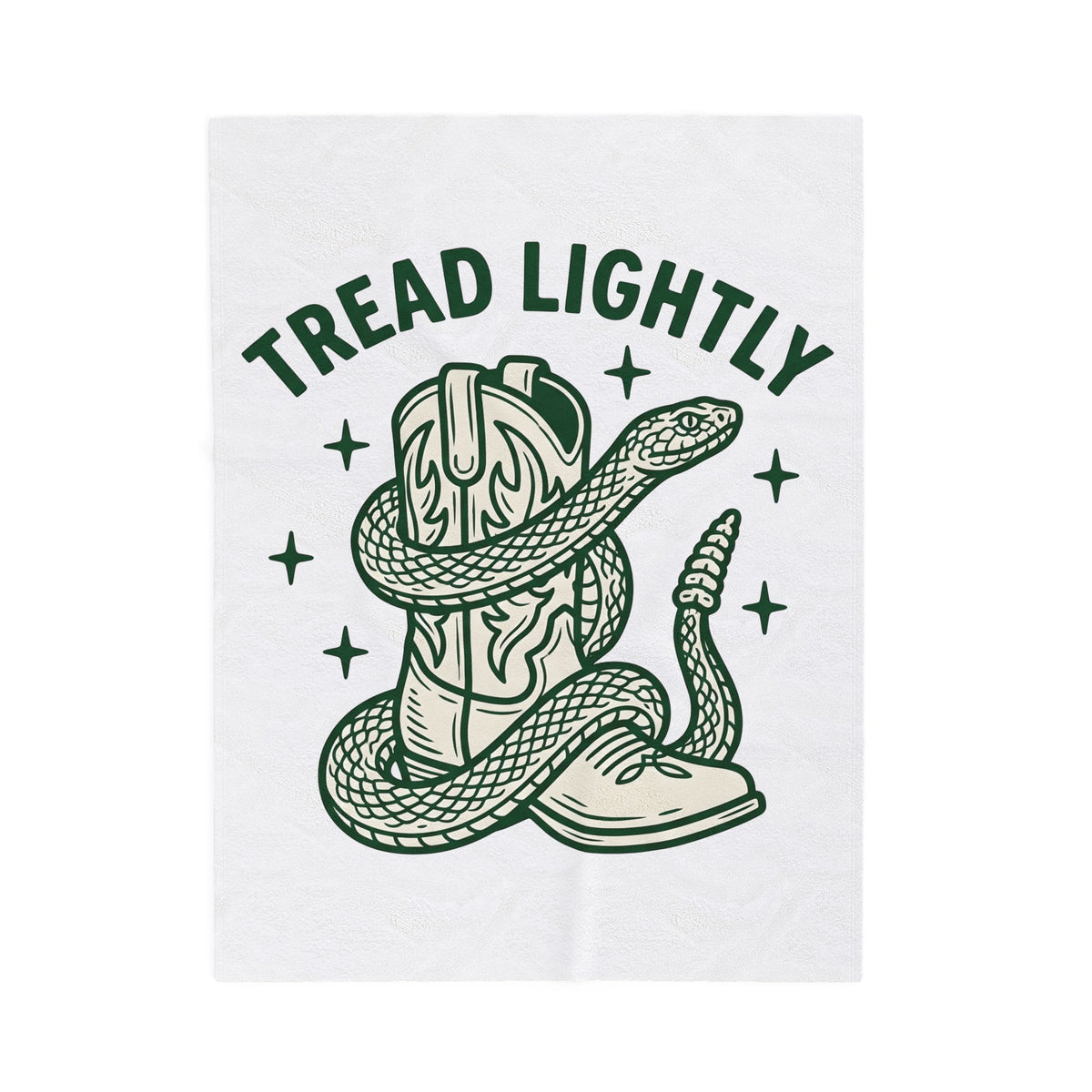 Serpent Cowboy Boot Western Camping Gift Rustic Snake Boot Cowboy Fan Country Outdoor Retro Blanket