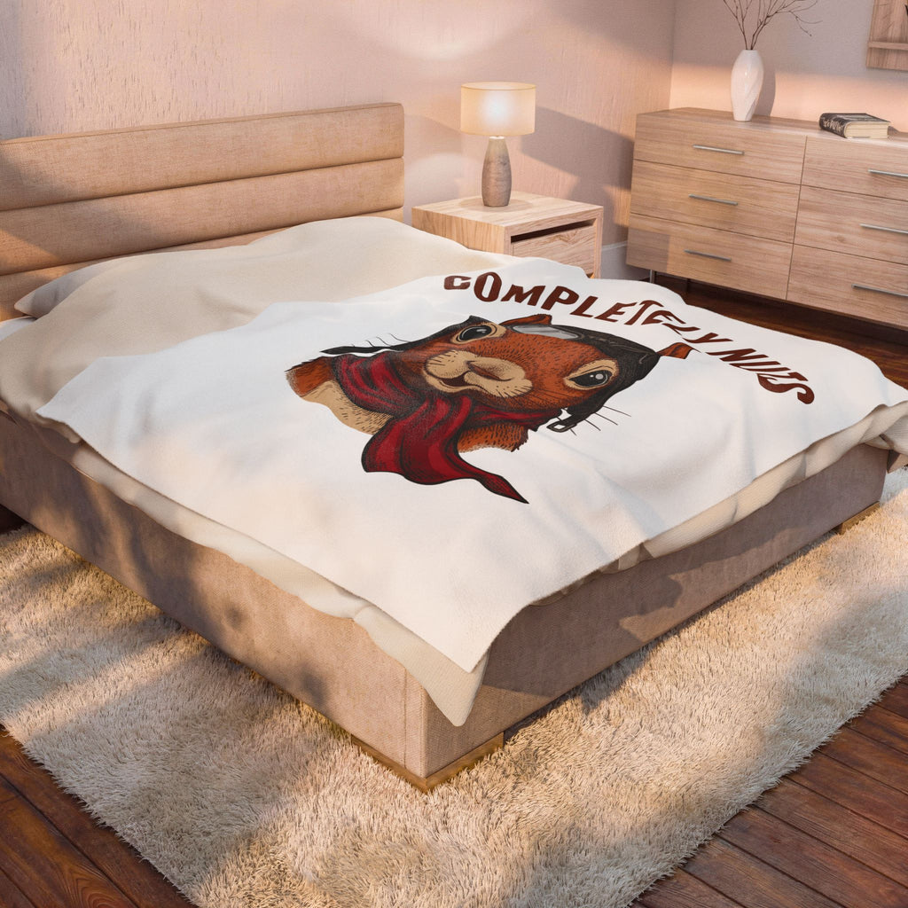 Squirrel Aviator Blanket Funny Wildlife Gift Women Comic Blanket Chipmunk Blanket Humor Fan Cartoon Blanket Animal Graphic Retro Pilot Goggles