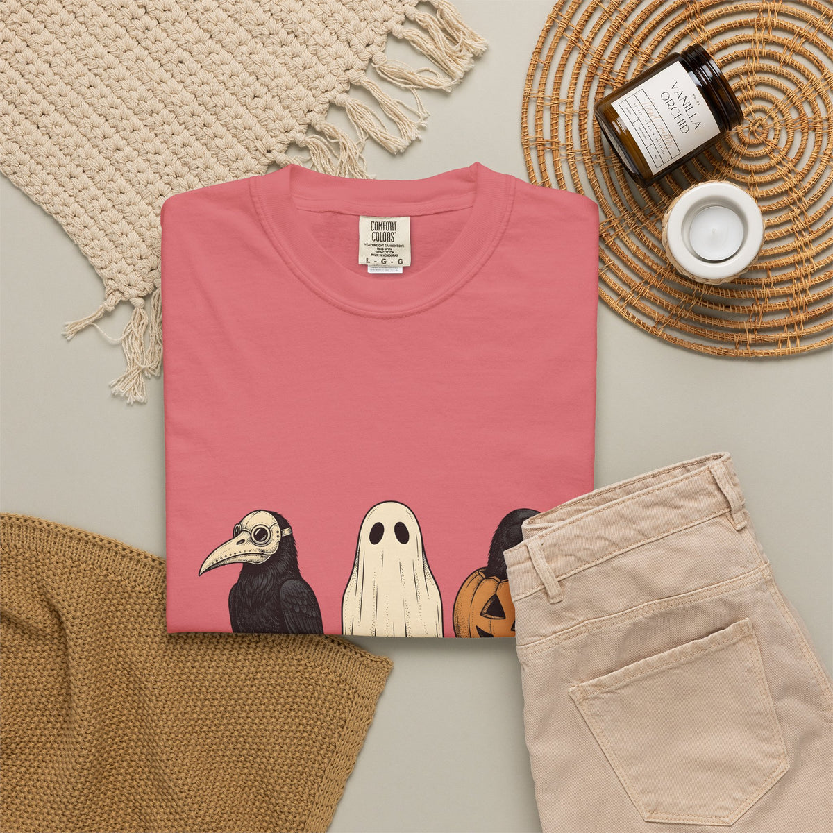 Raven Outfit T-Shirt Halloween Horror Gift Women Retro T-Shirt Crow Outfit T-Shirt Horror Fan Creepy Graphic T-Shirt Sketch Jack-O-Lantern T-Shirt