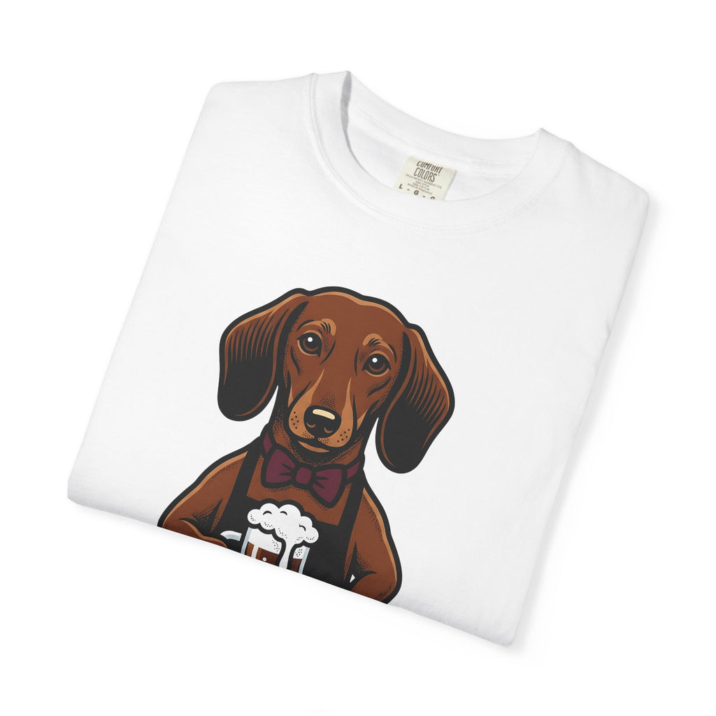 Dachshund Beer T-Shirt Dog Humor Gift Women Cartoon T-Shirt Wiener Dog T-Shirt Dog Fan Comic T-Shirt Funny Graphic Vintage Bow Tie T-Shirt
