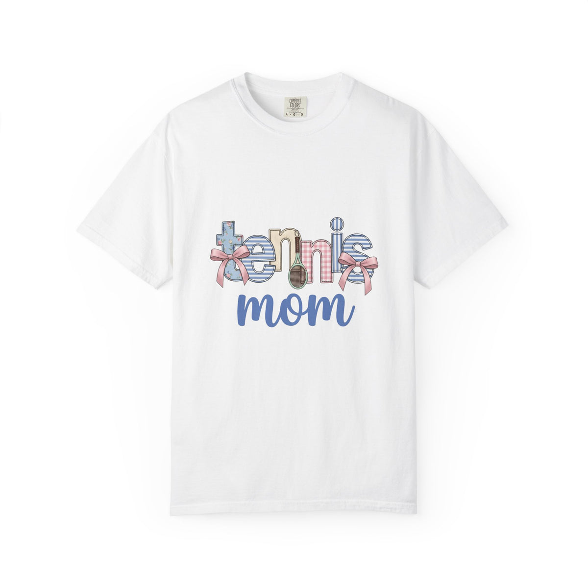 Tennis Racket T-Shirt Tennis Mom Sports Gift Women Cute T-Shirt Racquet T-Shirt Tennis Enthusiast Kawaii T-Shirt Athletic Graphic Retro Pink Bow