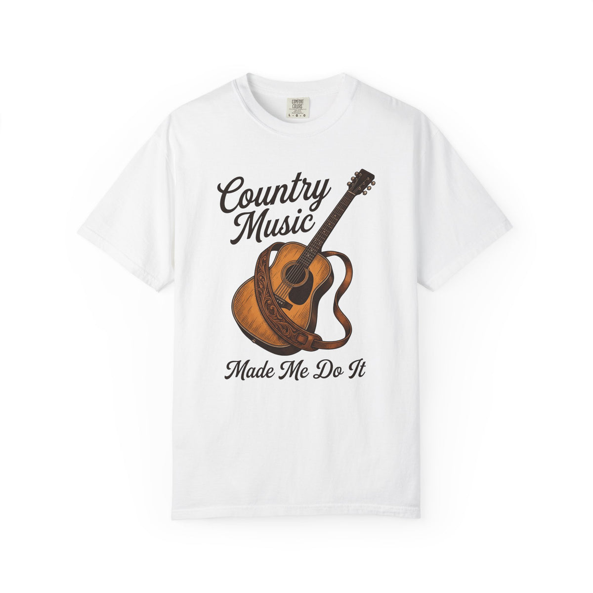 Acoustic Guitar Country Music Prairie Gift Hand Drawn Guitar Country Fan Illustrated Countrywestern T-Shirt