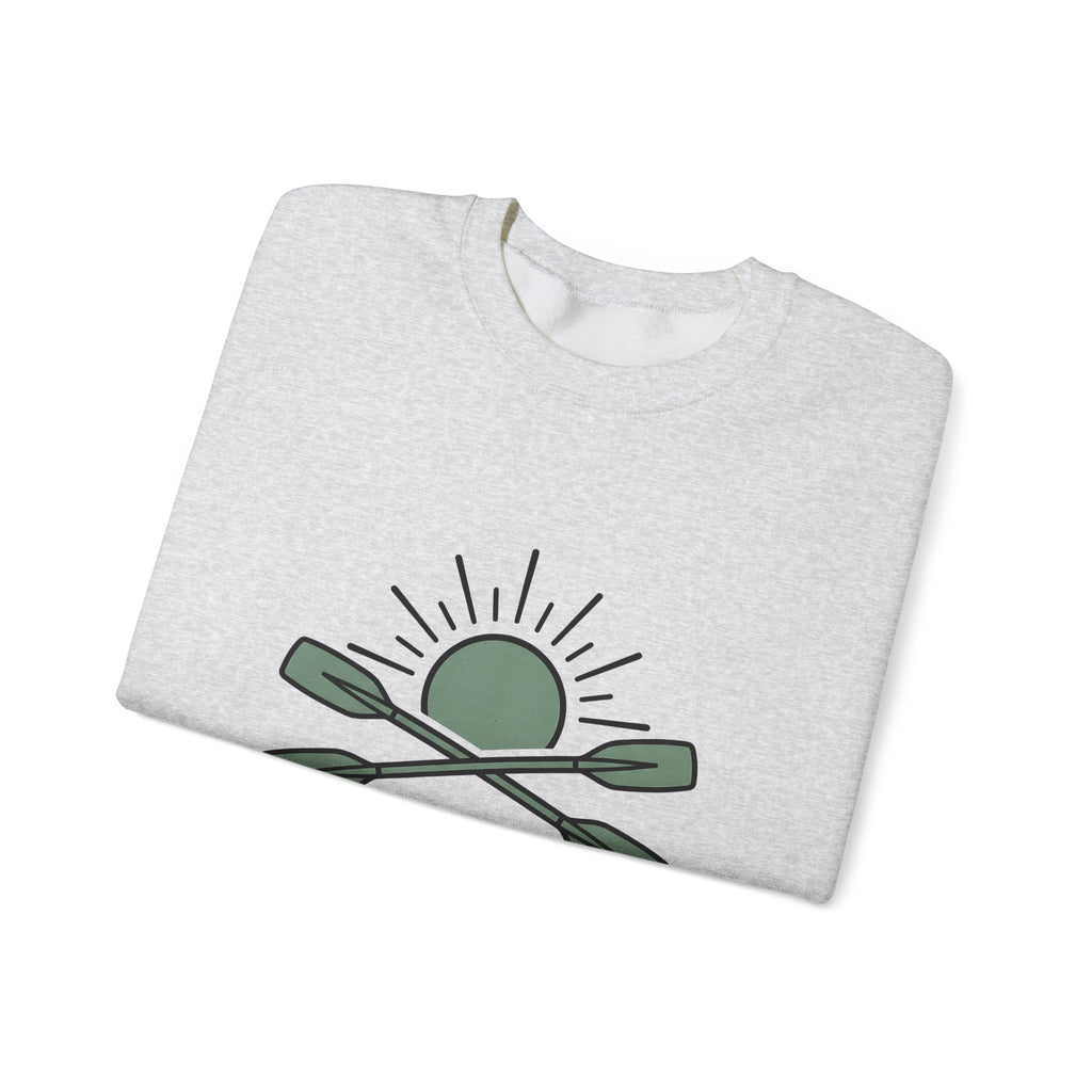 Crossed Canoe Paddles Sweatshirt Kayaking Nature Gift Women Hand Drawn Sweatshirt Paddles Sweatshirt Kayaker Enthusiast Illustrated Design Outdoor Graphic