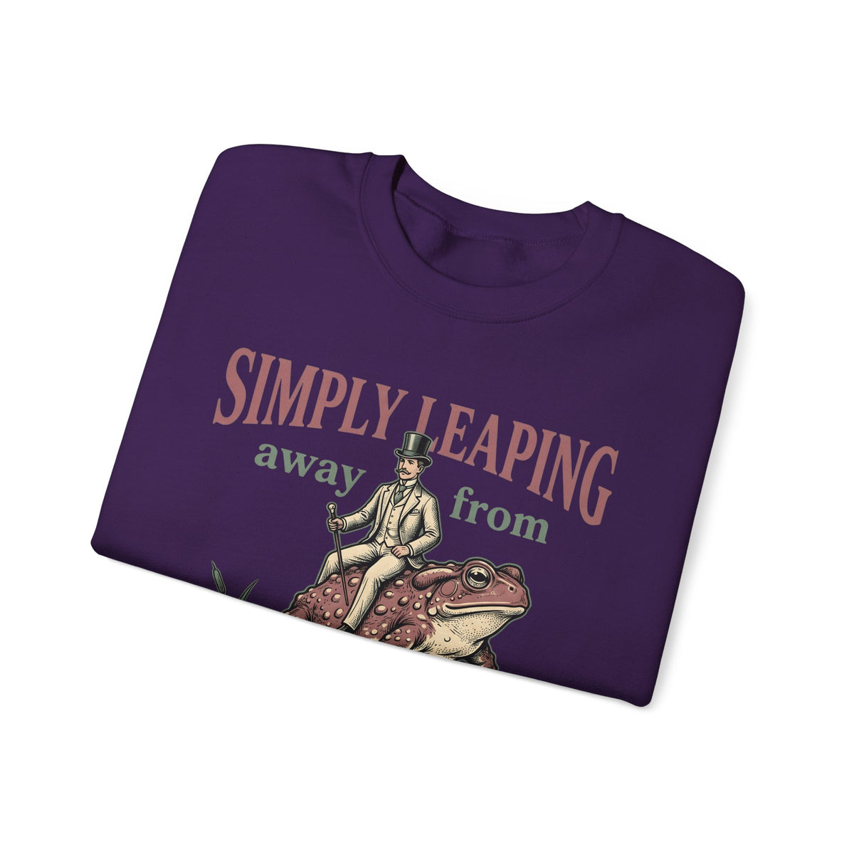 Man Riding Toad Sweatshirt Funny Animal Gift Women Vintage Sweatshirt Rider Sweatshirt Humor Fan Retro Illustration Graphic Retro Top Hat Sweatshirt