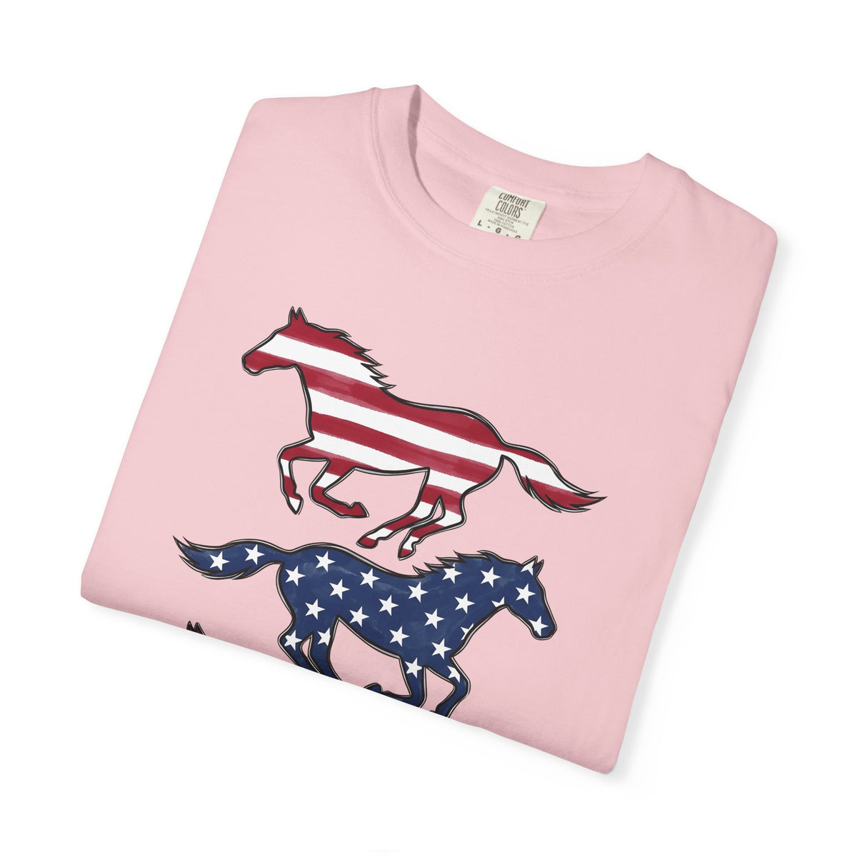 Freedom Horse T-Shirt America 4Th Of July Rodeo Gift Women Illustration T-Shirt Mustang T-Shirt Patriot Fan Vintage Art T-Shirt Rodeo Graphic