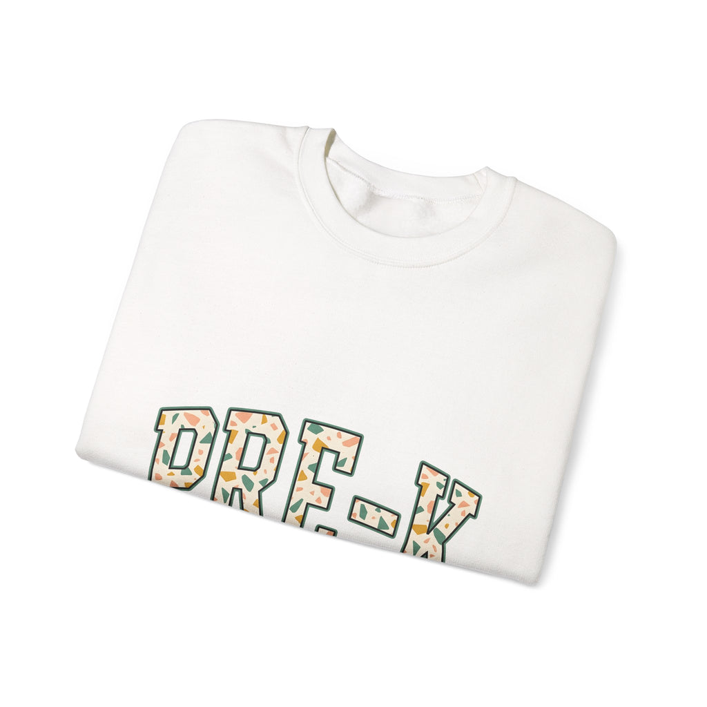 Terrazzo Letters Sweatshirt Teacher Nursery Gift Women Cute Sweatshirt Alphabet Sweatshirt Educator Enthusiast Kawaii Sweatshirt Classroom Graphic Old School