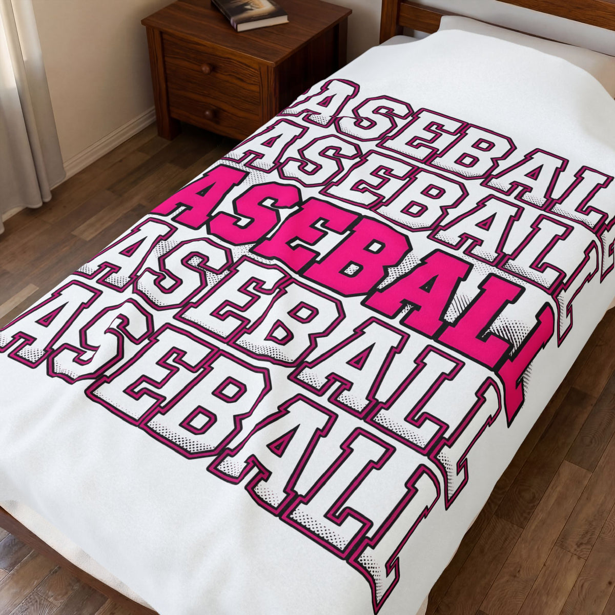 Baseball Lettering Blanket Moms Athletics Gift Women Strong Blanket Lettering Blanket Mom Fan Bold Blanket Sports Graphic Vintage Pink Highlight