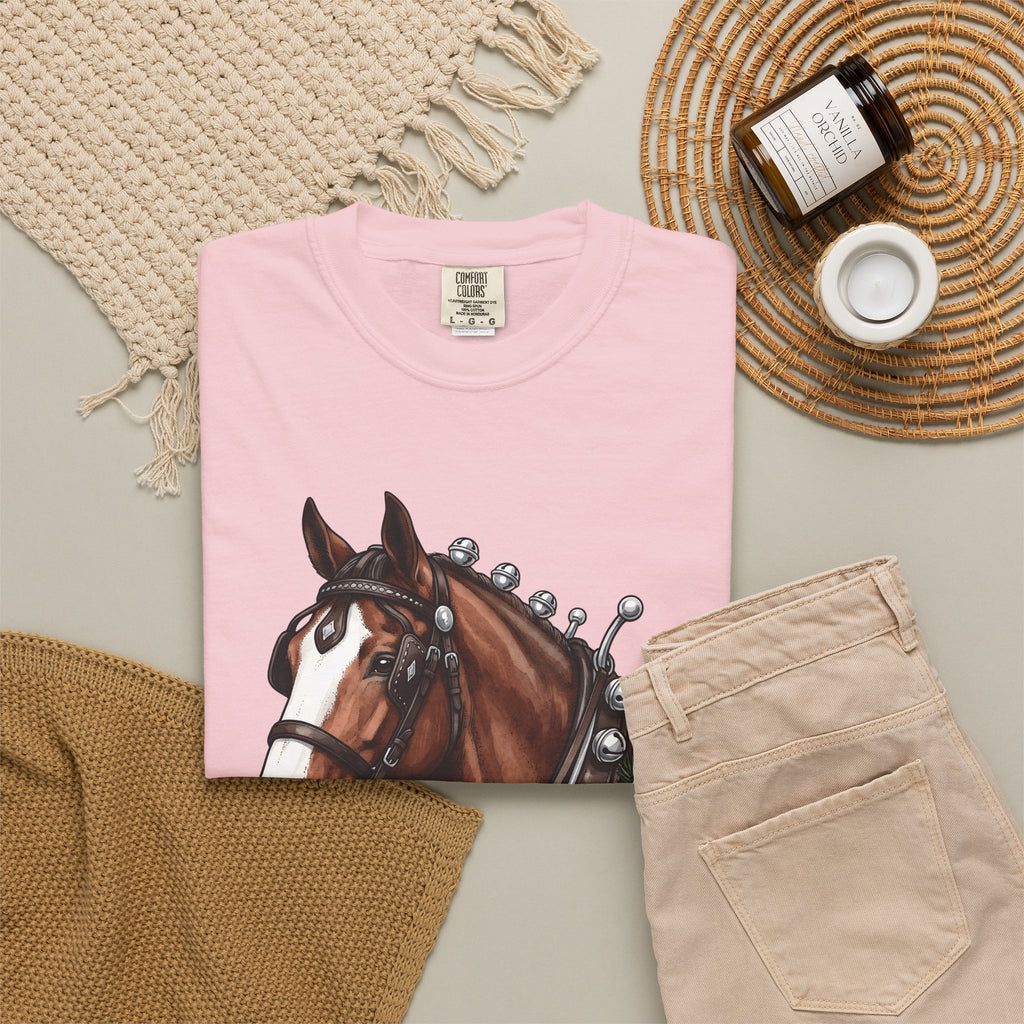Horse Head T-Shirt Christmas Horse Gear Gift Women Lifelike T-Shirt Stallion T-Shirt Christmas Fan Realistic T-Shirt Equestrian Graphic Retro