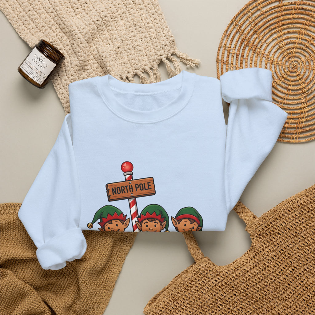 Holiday Elves Sweatshirt Christmas Relatives Gift Women Comic Sweatshirt Elf Sweatshirt Christmas Fan Cartoon Sweatshirt Family Graphic Retro Polar Sign Sweatshirt