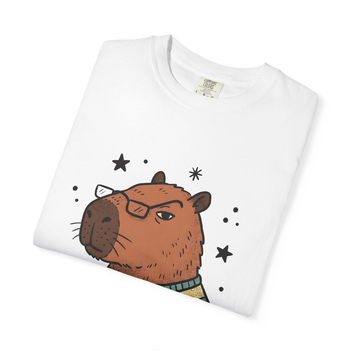 Capybara Specs T-Shirt Funny Fauna Gift Women Caricature T-Shirt Rodent T-Shirt Humor Fan Cartoon T-Shirt Wildlife Graphic Line Art Jumper T-Shirt