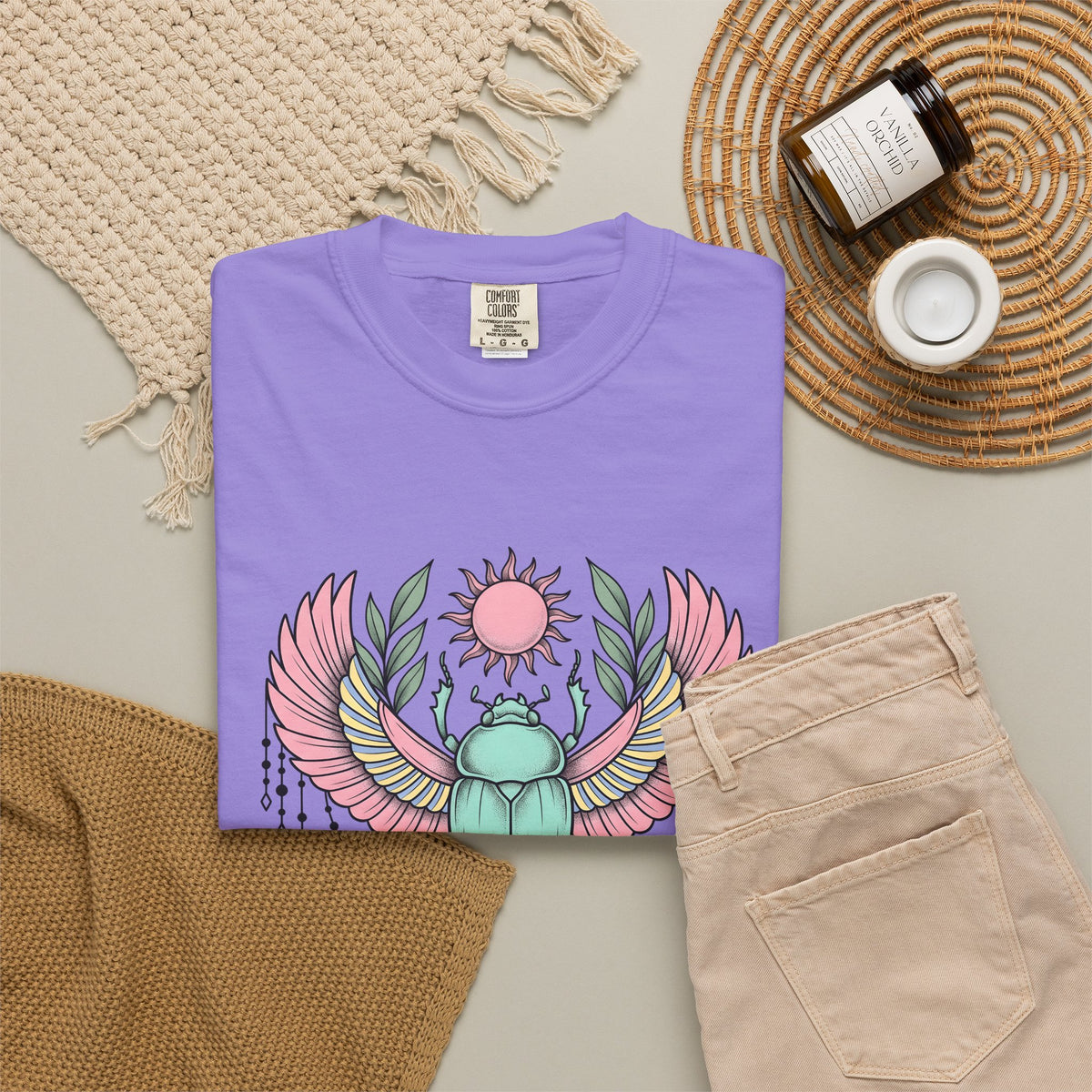 Scarab Bug Boho Chic Metaphysical Gift Tribal Beetle Bohemian Enthusiast Primitive Spiritual T-Shirt