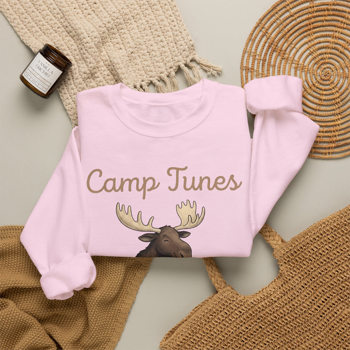 Moose Guitar Sweatshirt Camping Music Gift Women Cute Sweatshirt Guitar Sweatshirt Camper Fan Adorable Sweatshirt Music Graphic Hand Drawn Lantern Sweatshirt