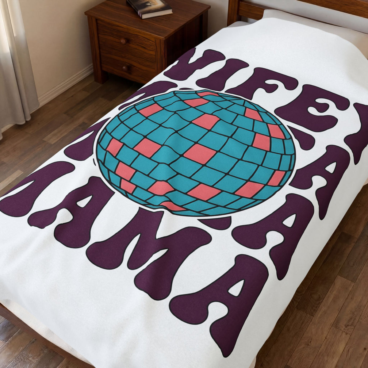 Disco Ball Blanket Moms Party Gift Women Retro Blanket Mirror Ball Blanket Motherhood Fan Retro Style Blanket Celebration Graphic Vintage Bold