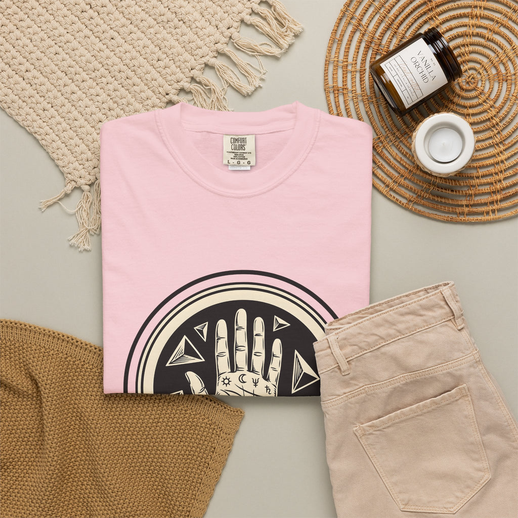 Enchanted Hand T-Shirt Mystical Esoteric Gift Women Folk T-Shirt Magical Hand T-Shirt Occult Fan Primitive T-Shirt Mystical Graphic Antique Polygon