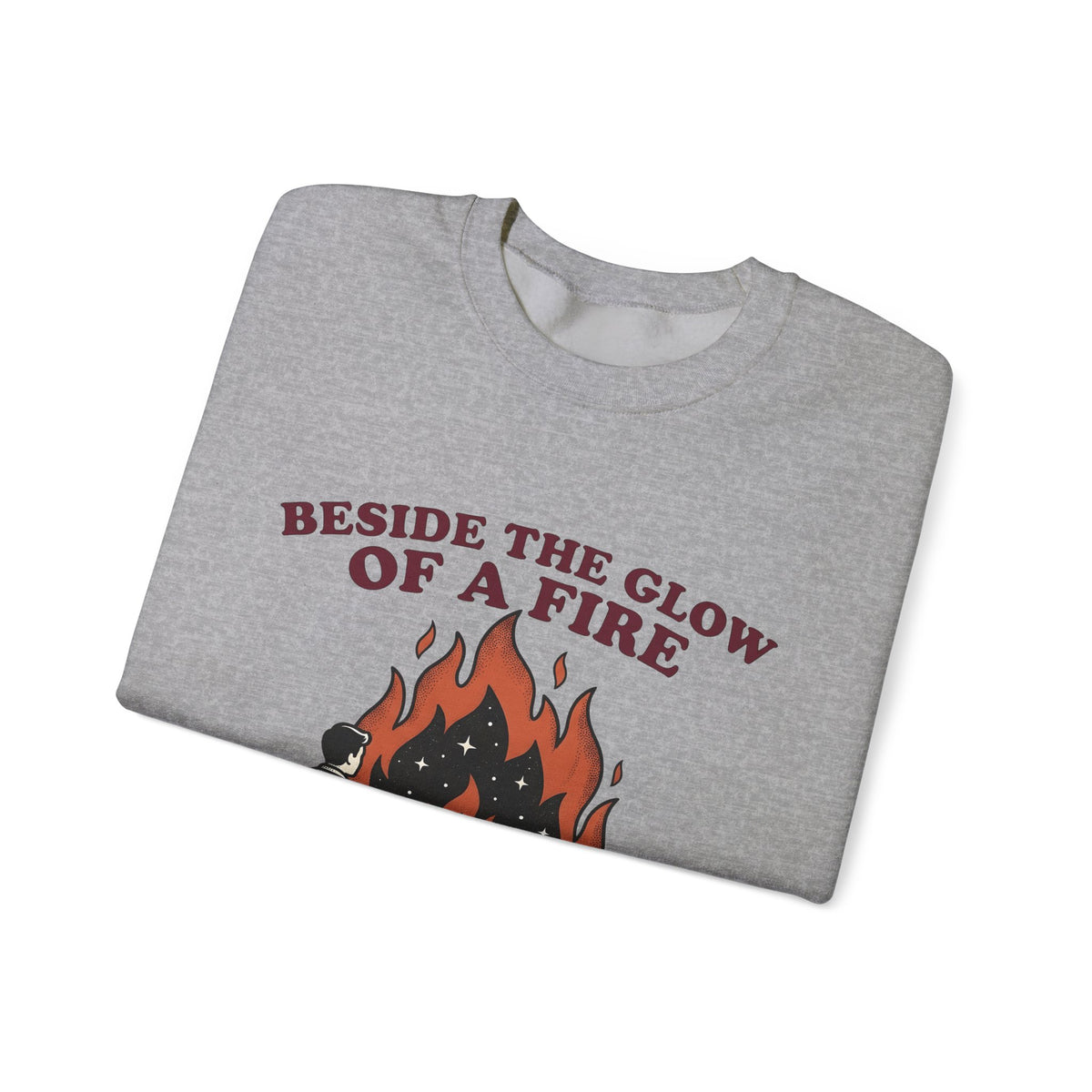 Campfire View Sweatshirt Camping Adventure Gift Women Line Art Sweatshirt Bonfire Sweatshirt Camper Fan Minimalist Sweatshirt Exploration Graphic Cartoon