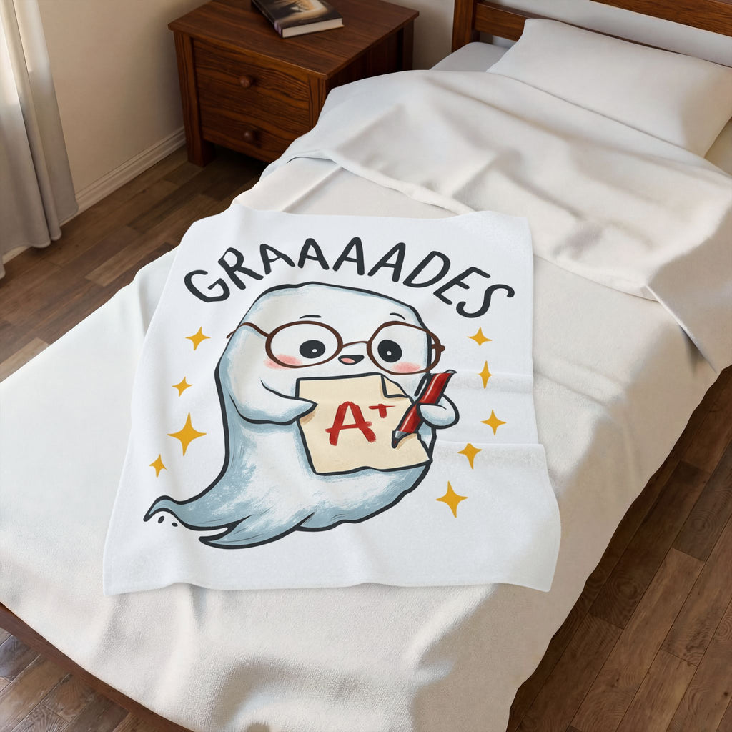 Ghost Teacher Blanket Teachers School Gift Women Cute Kawaii Blanket Specter Blanket Educator Enthusiast Kawaii Blanket Classroom Graphic Cartoon