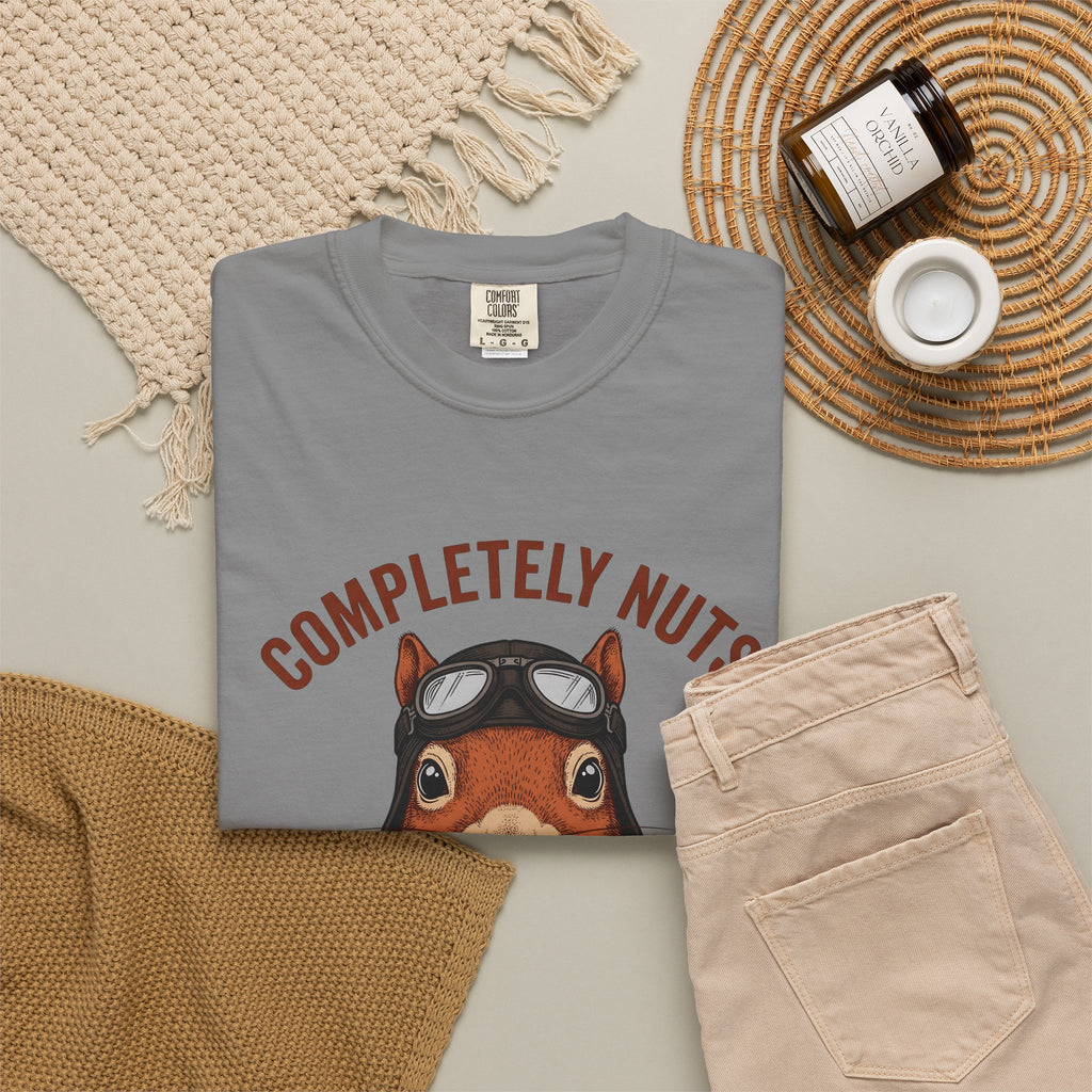 Squirrel Aviator T-Shirt Funny Wildlife Gift Women Comic T-Shirt Chipmunk T-Shirt Humor Fan Cartoon T-Shirt Animal Graphic Retro Pilot Goggles