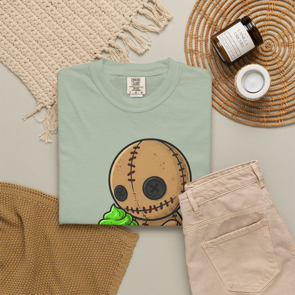 Voodoo Doll T-Shirt Desserts Spooky Gift Women Cartoon T-Shirt Poppet T-Shirt Pastry Fan Comic T-Shirt Horror Graphic Gothic Cupcake T-Shirt