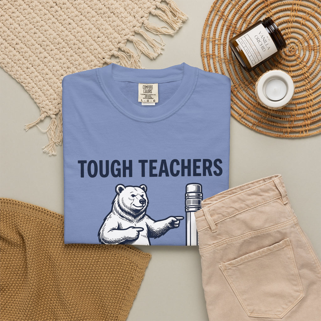 Bear Pen T-Shirt Teachers Wildlife Gift Women Sketch T-Shirt Pen Holder T-Shirt Educator Enthusiast Drawing Illustration Retro Classroom T-Shirt
