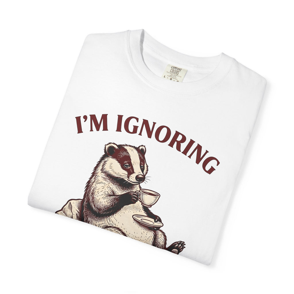 Badger Tea Funny Creatures Gift Sketch Tea Humor Fan Drawing Cartoon Tea Cup T-Shirt