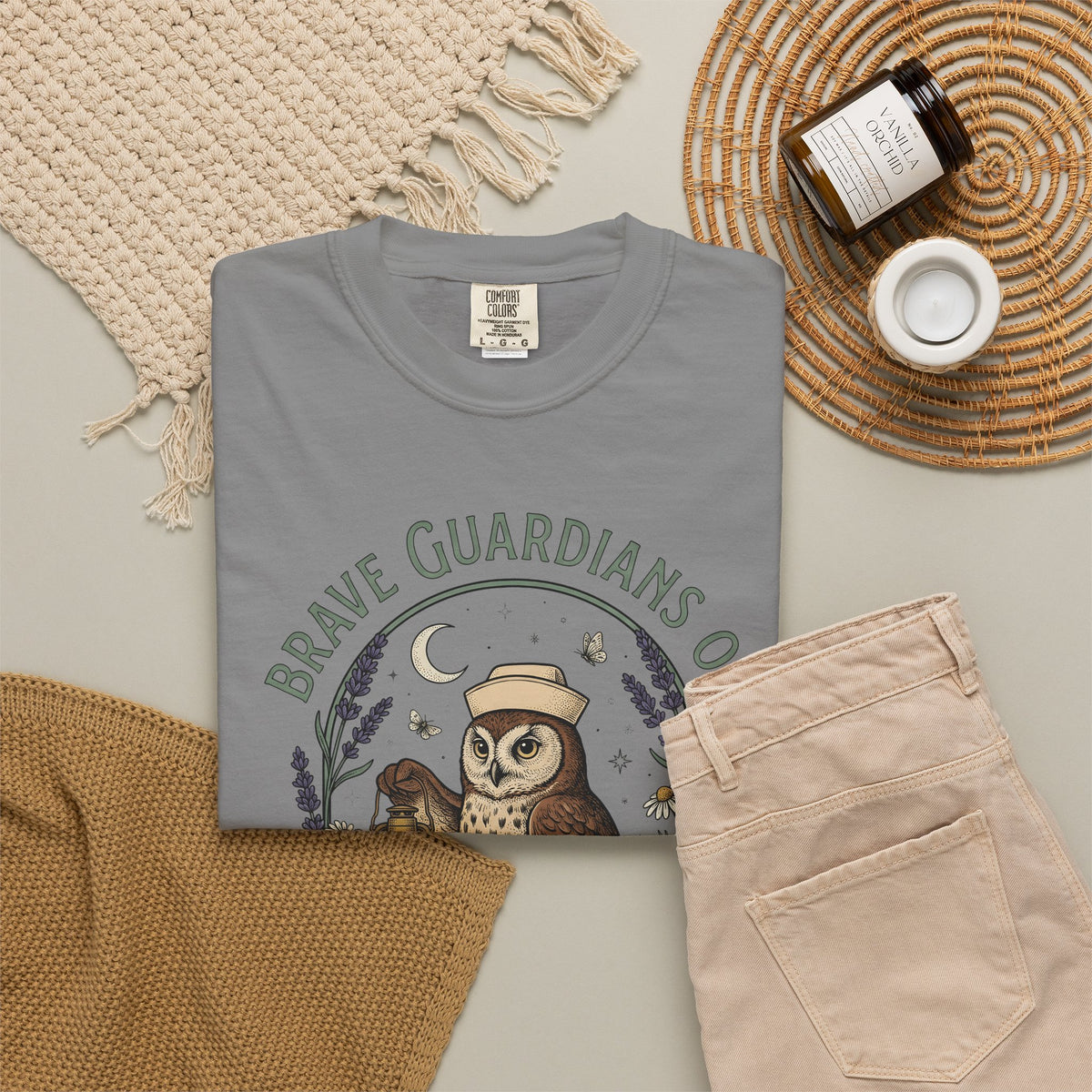 Nursing Owl T-Shirt Nurses Gratitude Gift Women Retro T-Shirt Owl T-Shirt Nurse Enthusiast Vintage T-Shirt Appreciation Graphic Sketch Torch T-Shirt