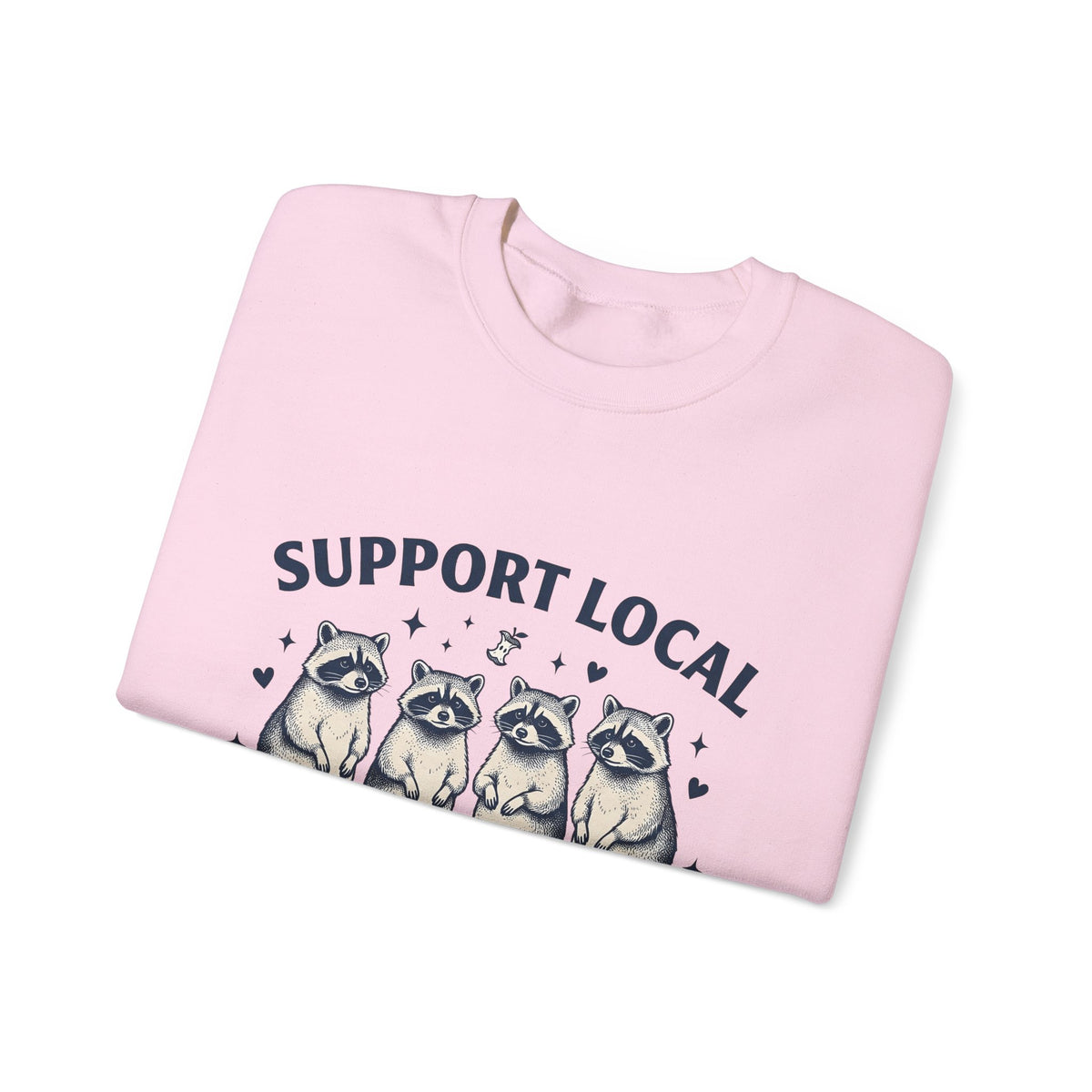 Raccoon Family Sweatshirt Raccoon Pet Gift Women Classic Sweatshirt Trash Panda Sweatshirt Raccoon Fan Vintage Sweatshirt Animal Graphic Doodle Heart Shapes