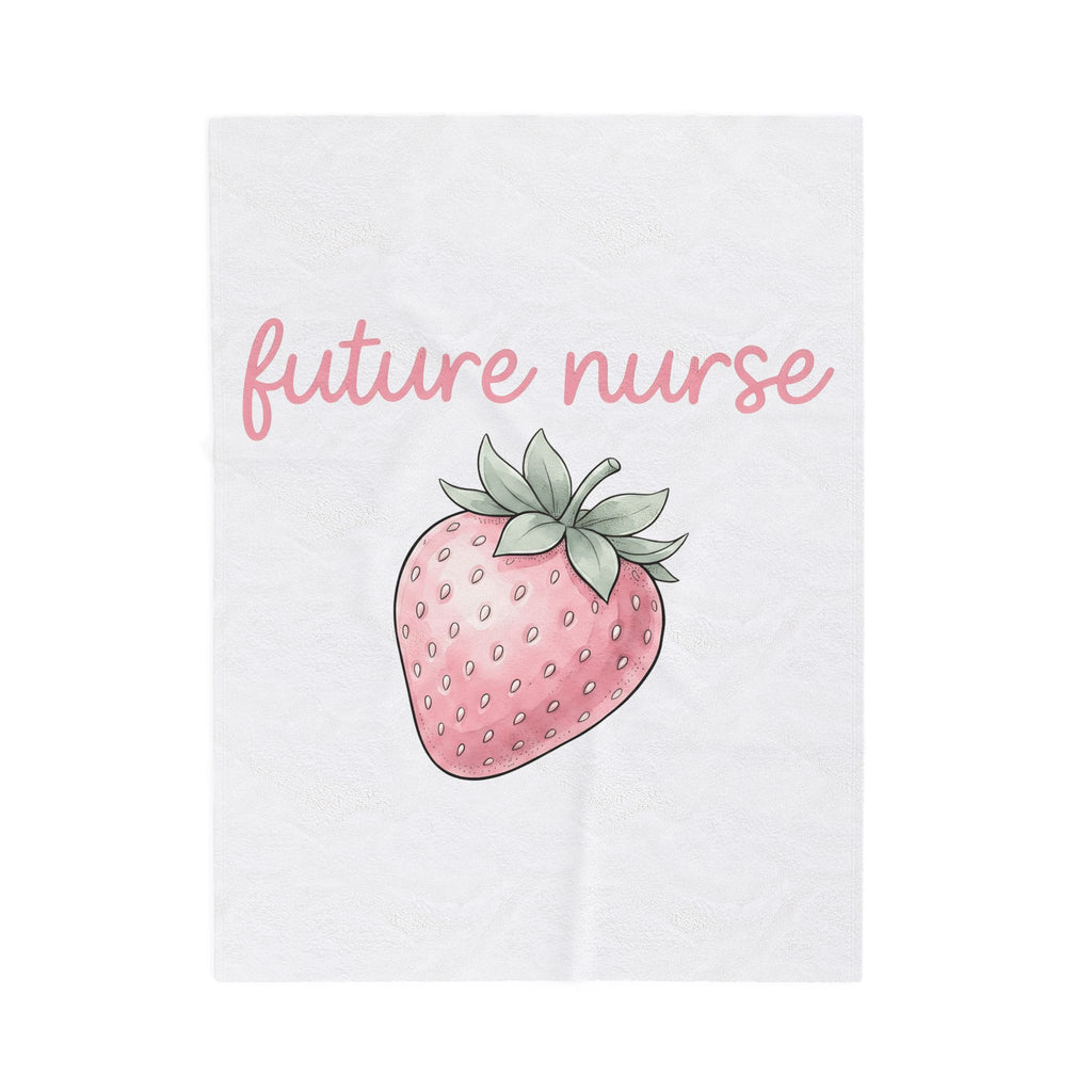 Strawberry Nurse Graduation Gift Pastel Fruit Healthcare Enthusiast Soft Graduate Blanket
