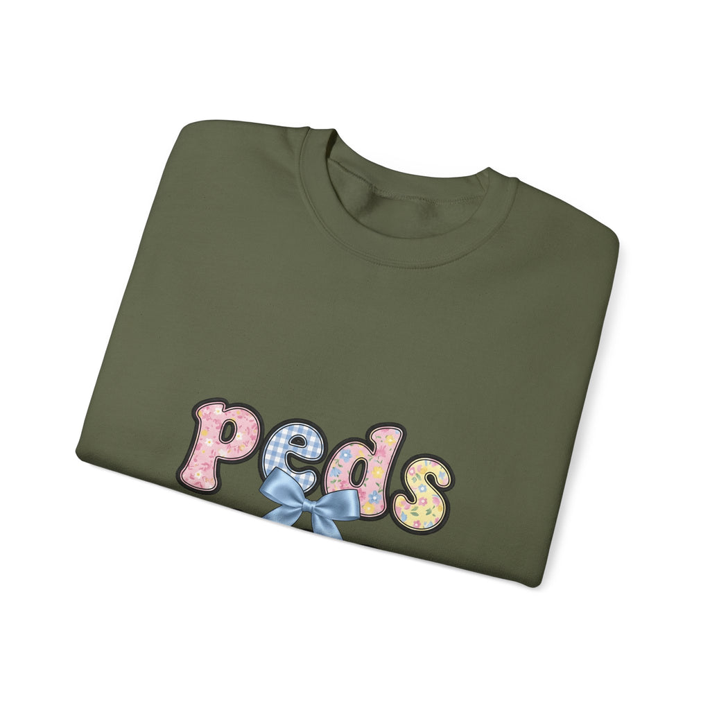 Pastel Fabric Typography Sweatshirt Nurse Flower Gift Women Adorable Sweatshirt Textile Sweatshirt Nursing Enthusiast Typography Sweatshirt Floral Graphic Old