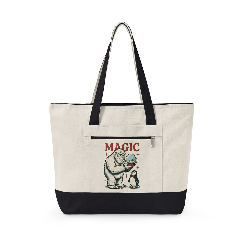 Sasquatch Penguin Tote Bag Christmas Frost Gift Women Antique Tote Bag Bigfoot Tote Bag Xmas Fan Vintage Tote Bag Frosty Graphic Throwback Snow Ball