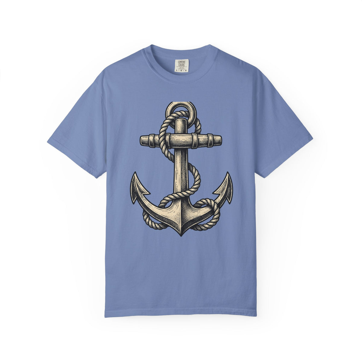 Anchor Line Nautical Beach Gift Old School Rope Sailor Fan Mooring Outline Seaside T-Shirt