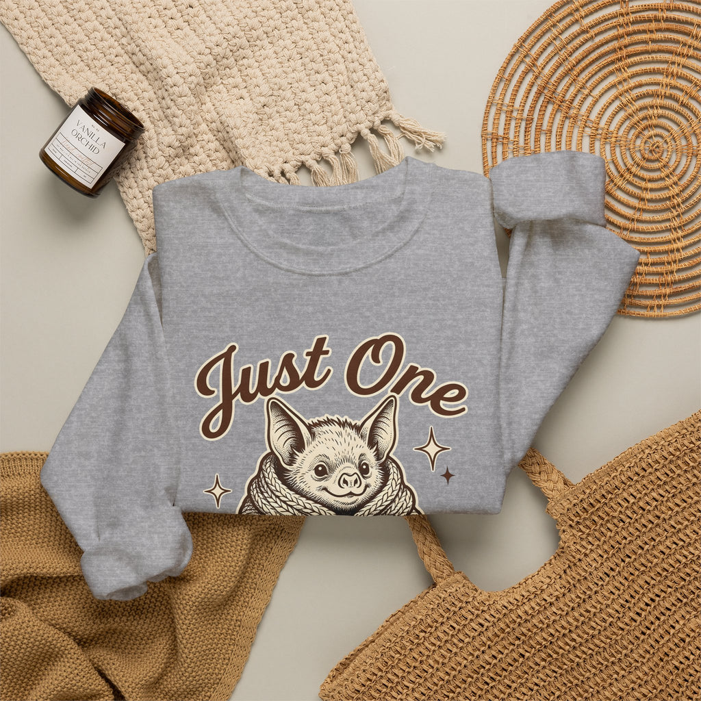 Bat Needlework Sweatshirt Cute Crafts Gift Women Vintage Sweatshirt Embroidery Sweatshirt Adorable Fan Retro Sweatshirt Crafting Graphic Doodle Wool Ball