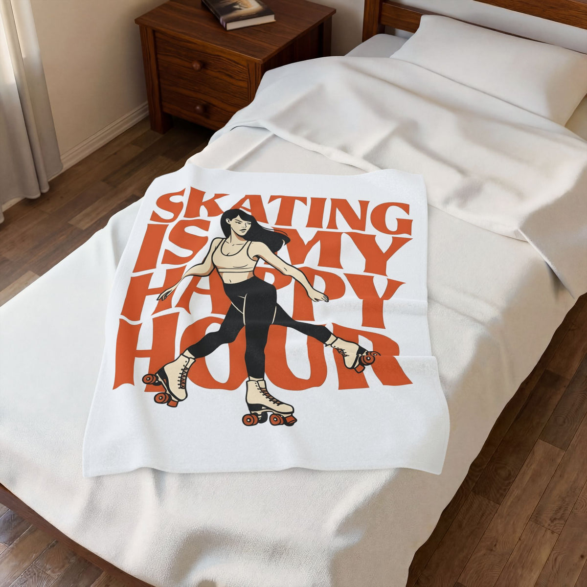 Roller Skater Blanket Sports Fitness Gift Women Bold Graphic Blanket Sk8er Blanket Athlete Enthusiast Graphic Design Gym Graphic Vintage Retro