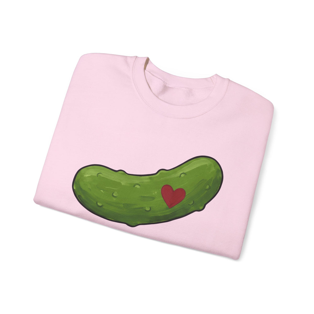 Pickle Illustration Sweatshirt Funny Gastronomy Gift Women Doodle Sweatshirt Dill Sweatshirt Humor Fan Cartoon Sweatshirt Food Graphic Outline Heart Shape