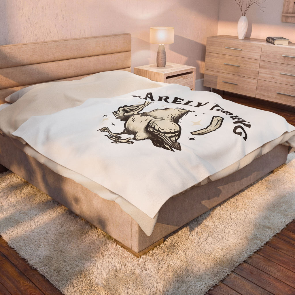 Bird Fries Animal Comedy Gift Antique Fried Chicken Pet Fan Vintage Humor Doodle Twinkles Blanket