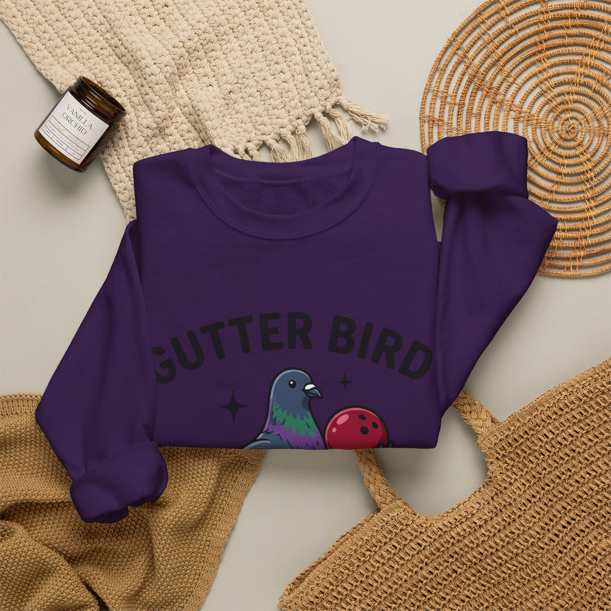 Bird Bowling Sweatshirt Bowling Satire Gift Women Animated Sweatshirt Bowling Ball Sweatshirt Bowling Fan Cartoon Sweatshirt Parody Graphic Old School Tenpin