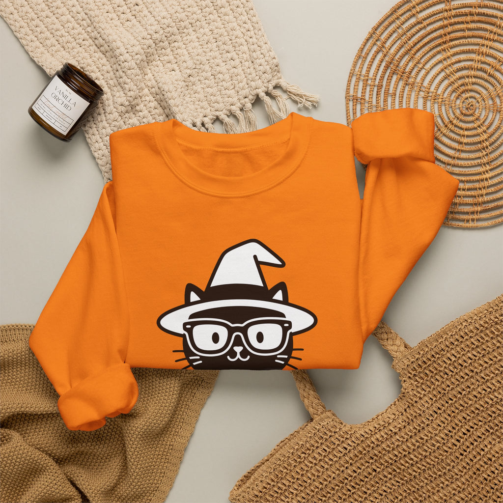 Dark Cat Witch Sweatshirt Halloween Literature Gift Women Animated Sweatshirt Black Cat Witch Sweatshirt Horror Fan Cartoon Sweatshirt Book Graphic Clean