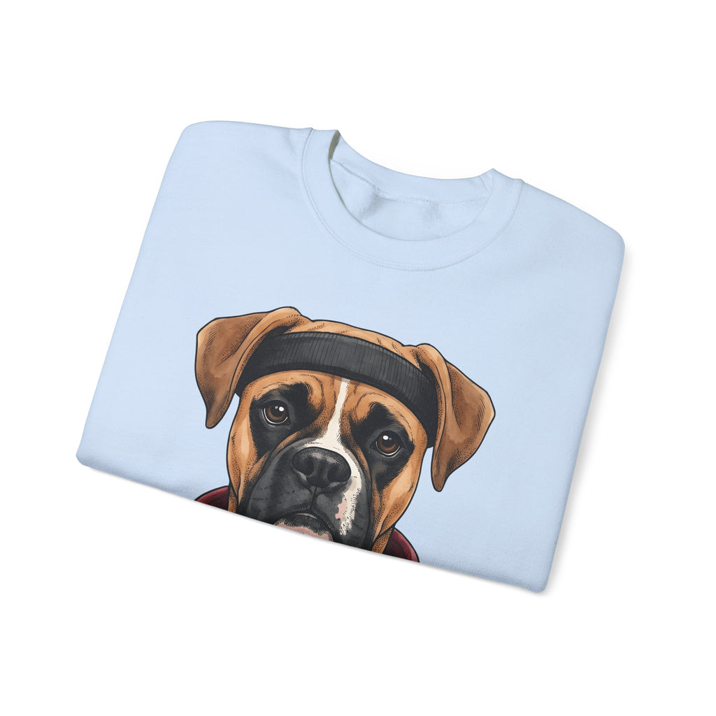 Boxer Puppy Sweatshirt Dog Apparel Gift Women Cartoon Sweatshirt Puppy Sweatshirt Dog Fan Canine Sweatshirt Clothing Graphic Line Art Pullover Sweatshirt
