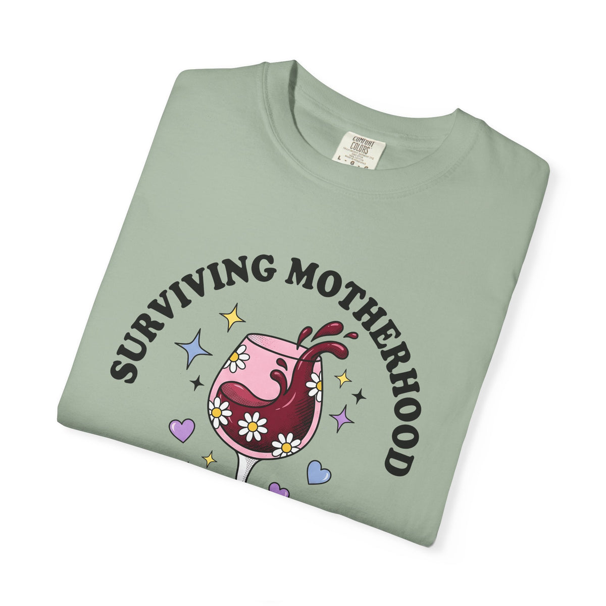 Wine Chalice T-Shirt Mom Drink Gift Women Toon T-Shirt Goblet T-Shirt Mother Fan Wineglass T-Shirt Drinking Graphic Nostalgic Flower Bouquet T-Shirt