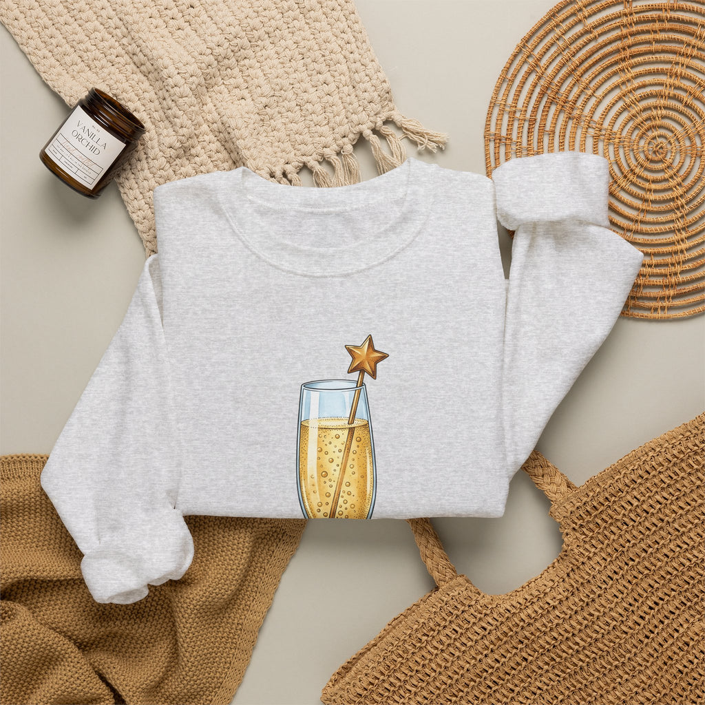 Flute Glass Holiday Occasion Gift Minimalist Glassware Christmas Fan Simple Celebration Sweatshirt