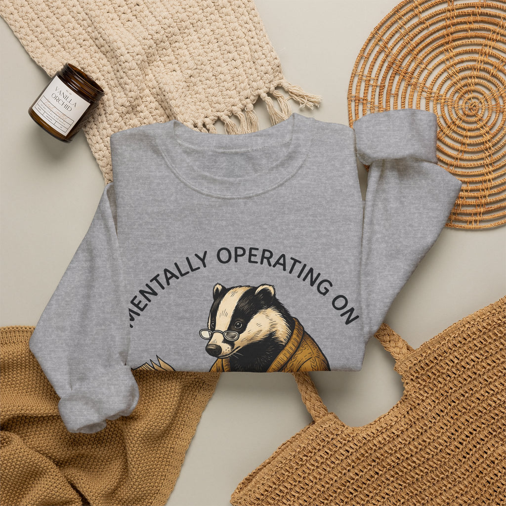 Badger Pullover Sweatshirt Funny Wildlife Gift Women Sketch Sweatshirt Badger Sweatshirt Humor Fan Drawing Graphic Retro Novel Sweatshirt