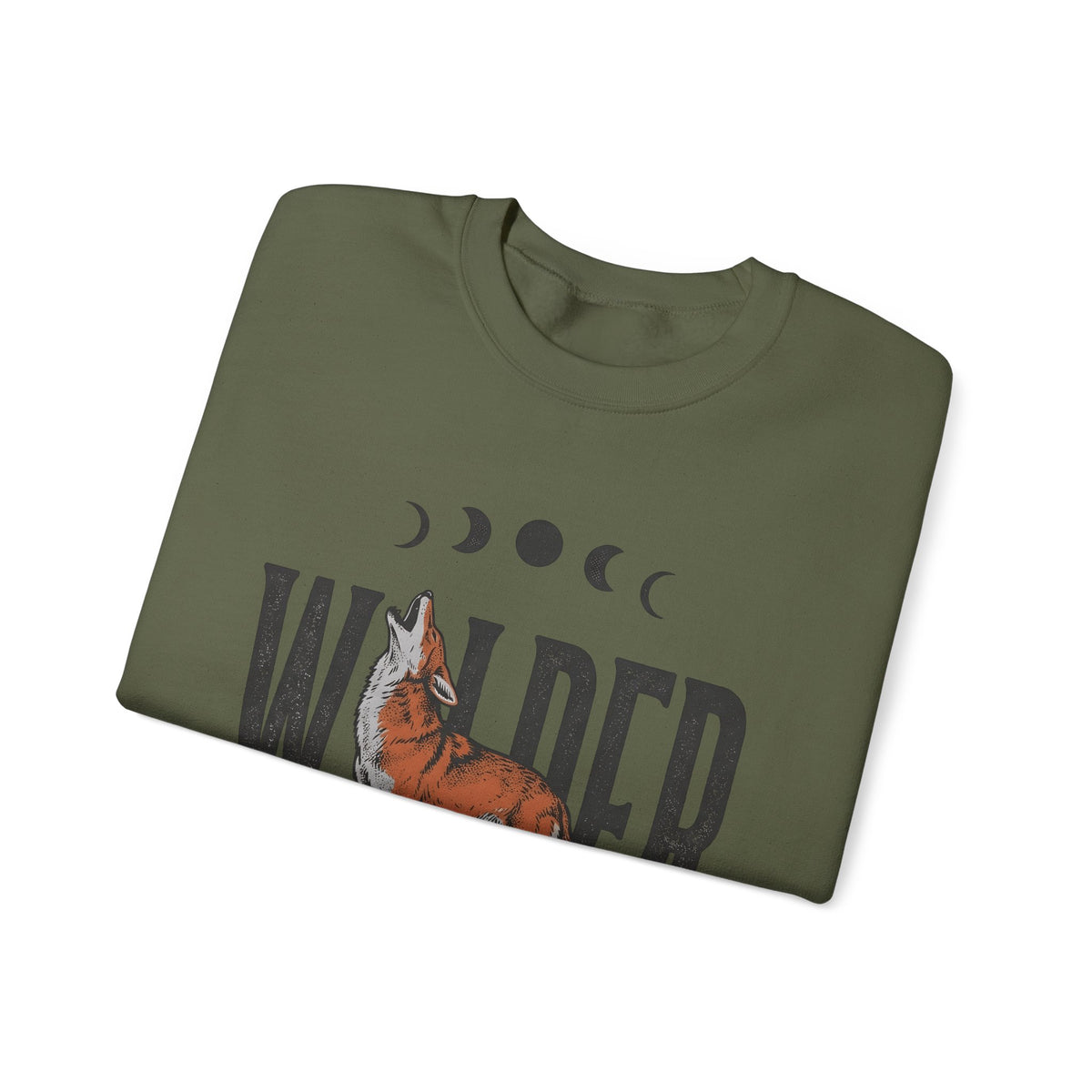 Howling Wolf Sweatshirt Boho Chic Nature Gift Women Vintage Sweatshirt Wolf Sweatshirt Bohemian Fan Retro Sweatshirt Environmental Graphic Hand Drawn Moon