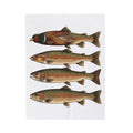 Rainbow Trout Fishing Animals Gift Retro Trout Angler Fan Vintage Wildlife Sketch Game Blanket