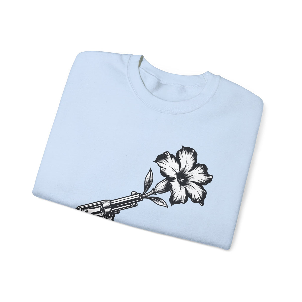 Revolver Flower Sweatshirt Cowgirl Western Gift Women Tattoo Sweatshirt Gunflower Sweatshirt Rodeo Fan Traditional Sweatshirt Country Graphic Vintage Hibiscus