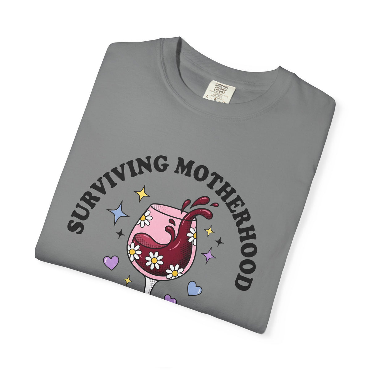 Wine Chalice T-Shirt Mom Drink Gift Women Toon T-Shirt Goblet T-Shirt Mother Fan Wineglass T-Shirt Drinking Graphic Nostalgic Flower Bouquet T-Shirt