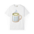 Matcha Latte T-Shirt Coffee Foodie Gift Women Kawaii T-Shirt Green Tea T-Shirt Coffee Fan Cute T-Shirt Food Graphic Minimalist Heart Steam T-Shirt