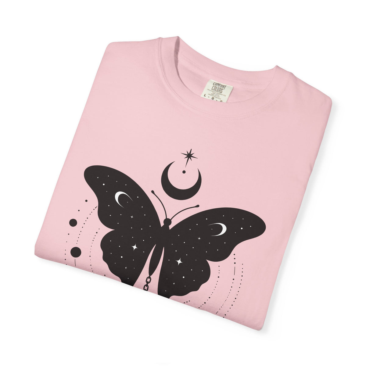 Butterfly Stone T-Shirt Boho Chic Supernatural Gift Women Mystical T-Shirt Rock T-Shirt Bohemian Fan Magical T-Shirt Occult Graphic Sleek Lunar