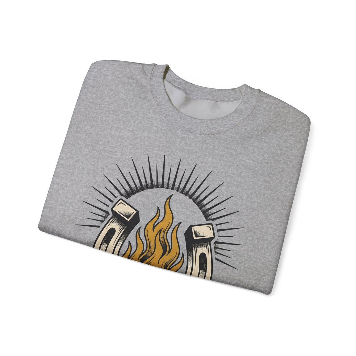 Horseshoe Blaze Rose Sweatshirt Cowgirl Ranch Gift Women Classic Tattoo Sweatshirt Rose Tattoo Sweatshirt Cowgirl Fan Traditional Tattoo Sweatshirt Farm