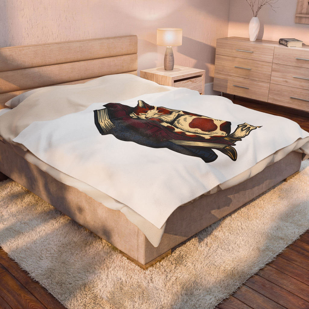Dozing Cat Cat Pages Gift Old Fashioned Kitten Cat Fan Vintage Book Ink Stories Blanket